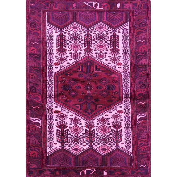 Ahgly Company Indoor Rectangle Persian Pink Traditional Area Rugs, 7' x 10'
