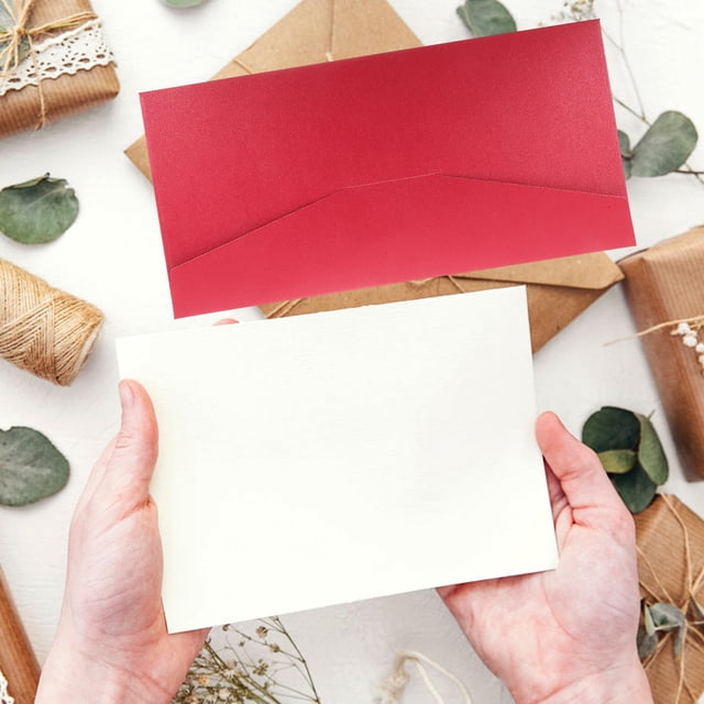 Raindrops 25Pcs Red Small Envelopes for Wedding Invitations Made of Smooth Mild Paper