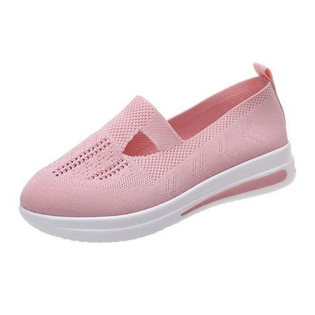 

Sneakers for Women Ladies Fashion Solid Color Mesh Breathable Thick Sole Comfortable Casual Sneakers Womens Sneakers Mesh Pink 37