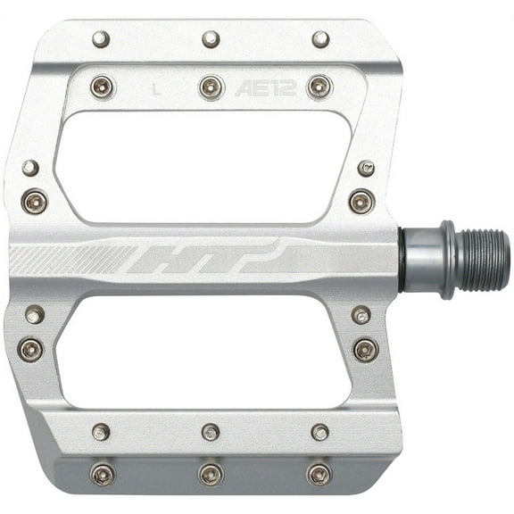 HT AE12 BMX Platform Pedals 9/16" Axle Aluminum Body 20 Replaceable Pins Silver
