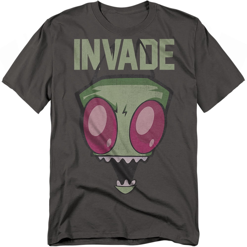 Nickelodeon Invader Zim Gir Schematic Men's T-Shirt - Big & Tall, 50% Cotton 50% Polyester, Charcoal Heather - View #7