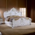 thumbnail image 6 of Benjara Rosy Queen Size Bed, Carved Details, Turned Legs, White Solid Wood Frame, 6 of 6