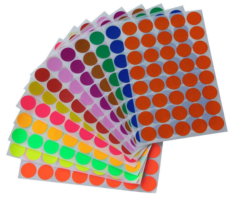 Colored dots stickers 3/4" inch, 13 Colors Sticker Dot 19mm 3/4 inch