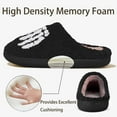 thumbnail image 2 of Women's Men's Halloween Slippers Lantern Pumpkin Slippers Ghost Slippers Skeleton Slippers Vintage Memory Foam Plush Slippers Household Shoes One-Step Slippers, 2 of 13