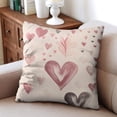 thumbnail image 4 of Valentines Day Watercolor Pink Black Heart Throw Pillow Covers 16"x16", Set Of 2, Linen Study Sofa Cushion Cover Indoor Living Room Home Decor, 4 of 7