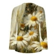 thumbnail image 4 of YOTAMI Women's Floral Print Tops Ruffled Plus Size Tops for Daily Long Sleeve Button V-Neck Fall Fashion Tops Multicolor L, 4 of 5