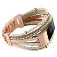 thumbnail image 1 of Correa de piel para Fitbit Charge 2 WONFAITH Posh, color caqui/oro rosa, 1 of 7