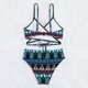 thumbnail image 5 of MKLEKYY Trajes De Baño Women High Waisted Bikini Sexy Push Up Two Piece Swimsuits Vintage Swimsuit Two Piece Retro Ruched High Waist Print Bikini Set 1765, 5 of 6