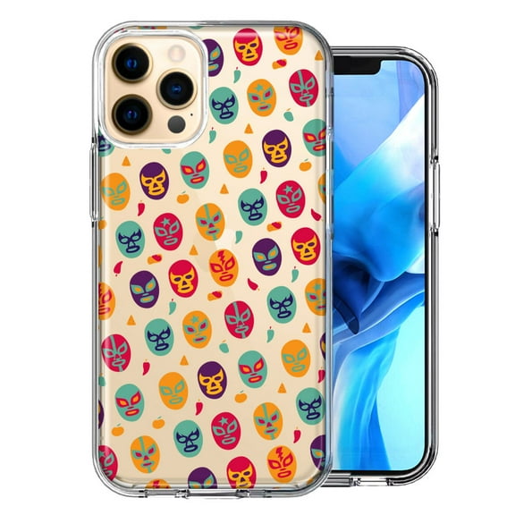 MUNDAZE For Apple iPhone 12 Pro Lucha Libre Masks Design Double Layer Phone Case Cover
