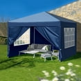 thumbnail image 2 of BAYUELSWU Pop-up Canopy Tent 10 x10 Ft Carpas para Patio Two Doors & Two Windows Practical Waterproof Right-Angle Folding Tent for Camping, Patio, Party, Backyard （Blue), 2 of 8