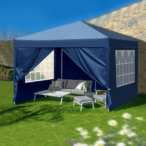 EasingRoom Pop up Canopy Tent Outdoor Folding Patio Gazebo Shade 10'x10' Blue