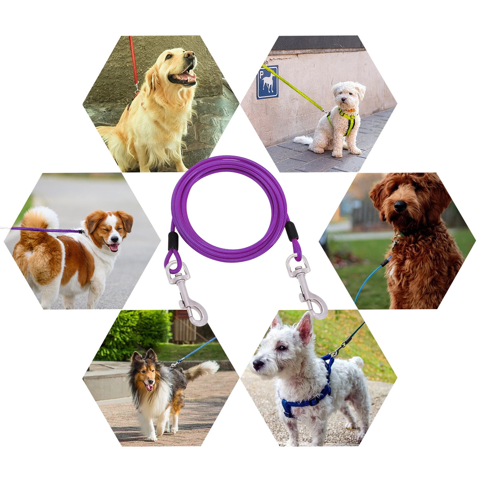 Pet Outdoor Dog Tie Out Leash 8m Long With Swivel Ideal for Yard Camping Outdoor Use Metal Components for Dogs