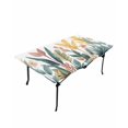 thumbnail image 6 of Yellow Green Leaves Rectangle Tablecloth, Waterproof Elastic Fitted Table Covers for 6 Foot Tables, 32x72inch Decorative Tablecloths for Picnic, Camping, Indoor, Outdoor, Retro Watercolor Floral, 6 of 6