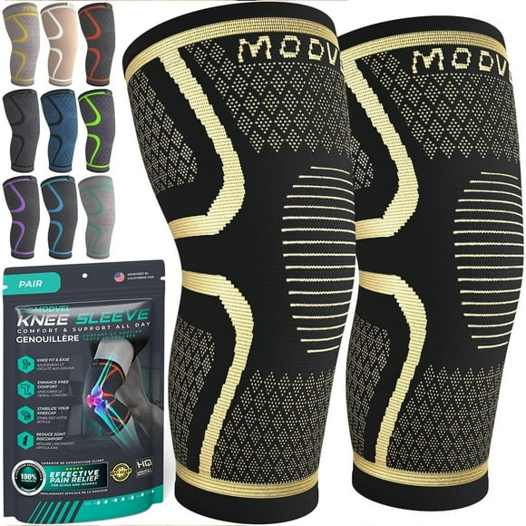 MODVEL 2 Pack Compression Knee Braces for Men & Women – Knee Support Sleeves for Sports, Workouts, Running, Weightlifting, Basketball, Volleyball &a