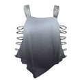 thumbnail image 2 of Pntutb Womens,Plus Size Women's Ladder Cut Overlay Asymmetric Blouse Strapless Tops, 2 of 3