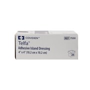 Telfa Adhesive Dressing 4 X 4 Inch NonWoven Square White Sterile, 7550- Case of 200
