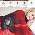 thumbnail image 3 of Fenyluxe Red Flower Print Throw Blanket for Bed Couch Car Kids Adults All Seasons Exquisite Gift 60x80in, 3 of 6