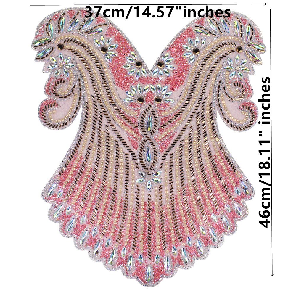 Large Hot Fix Rhinestones Applique Crystal Iron on Patches Trimming Embellishment for Party Dress Clothes Decorated 1 Piece