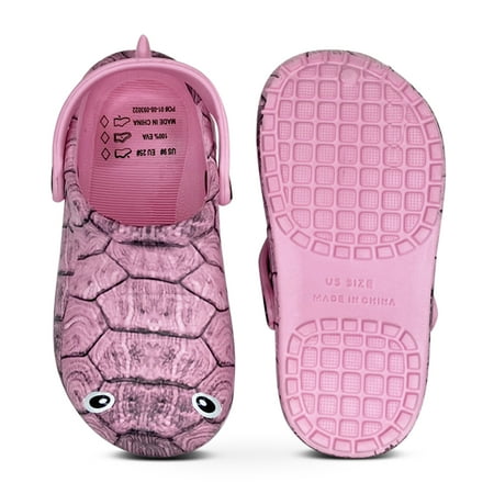 

NORTY Toddler Girls Comfort Clogs Female Ankle Strap Sandals Pink Turtle