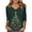 Green, Gold, Multicolor, variant on Craaazy Women's Christmas Clothes Casual V-Neck 3/4 Sleeve Xmas Tops with Santa Christmas Tree Prints Gifts