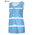 thumbnail image 5 of Spencer Women's Tie Dye Sleeveless Tank Tops Summer Loose Button Down Blouse Striped Vest T-Shirts Plus Size "Blue, L", 5 of 9