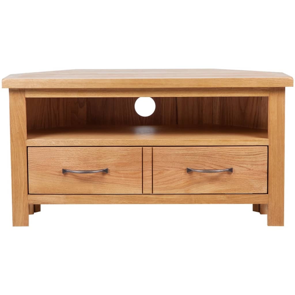 Kepooman Solid Oak Wood TV Storage Cabinet with Drawer for Living Room, Brown Kepooman Solid Oak Wood TV Storage Cabinet with Drawer for Living Room, Brown