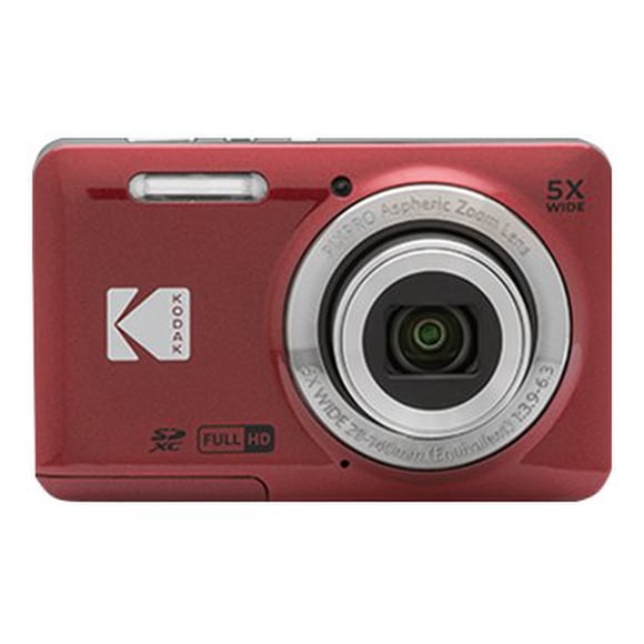Kodak PIXPRO Friendly Zoom FZ55 - Digital camera - compact - 16.35 MP - 1080p / 30 fps - 5x optical zoom 63 MB - red