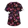 thumbnail image 4 of Garbnen Valentine Scrub Stretchy V Neck Short Sleeve Tops Women Spring Summer Love Heart Print Nursing Uniforms for Women with Pockets S-5XL, 4 of 5