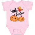 thumbnail image 3 of Inktastic Little Sister Pumpkins with Fall Leaves Girls Baby Bodysuit, 3 of 5