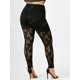thumbnail image 4 of Leggings Ajustados de Cintura Alta con Encaje de Flor Rosegal Leggings de talla grande, 4 of 5