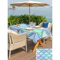 thumbnail image 6 of 60x120 Inch Outdoor Tablecloth with Umbrella Hole Zipper Rectangle Abstract Art Coastal Rectangular Tablecloths Outside Waterproof Nautical Summer Beach Ocean Patio Table Cloth Cover for Picnic Party, 6 of 8