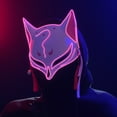 thumbnail image 3 of Accesorio para fiesta de disfraces de animales de Halloween, cosplay de media máscara de estilo japonés, 3 of 3