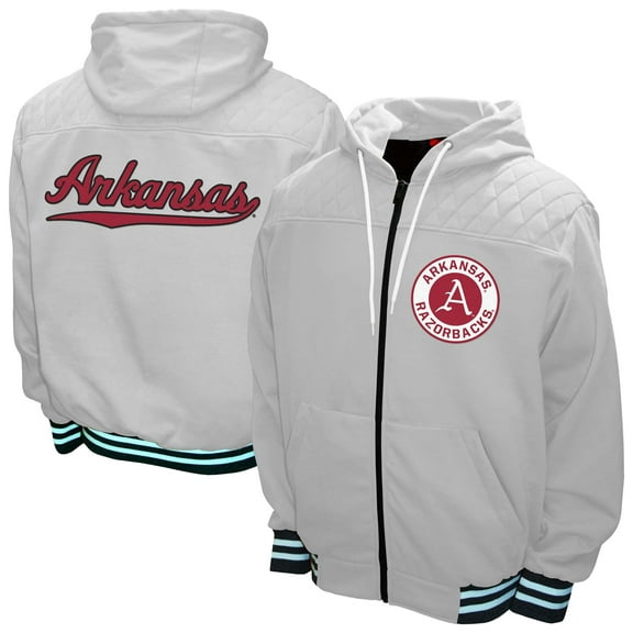 Men's Franchise Club White Arkansas Razorbacks Walk-On Full-Zip Hoodie Jacket