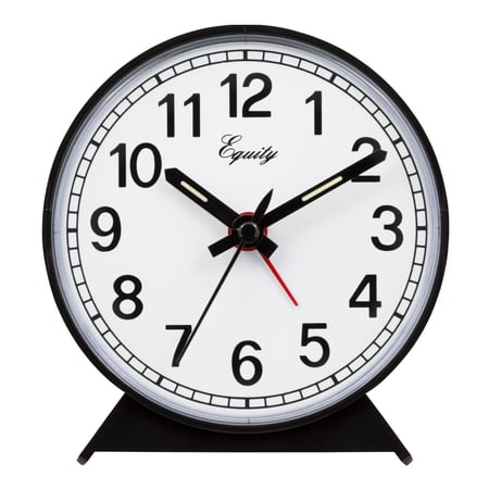 Equity Black Analog Wind-Up Alarm Clock, 14075