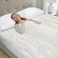 thumbnail image 4 of Comfort Classics Plush Solid Weighted Blanket With Removable Cover, Ivory, 18lbs, 4 of 12