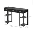 thumbnail image 3 of HOMCOM Small Writing Desk, Computer Desk with Fabric Drawers, Black, 3 of 8