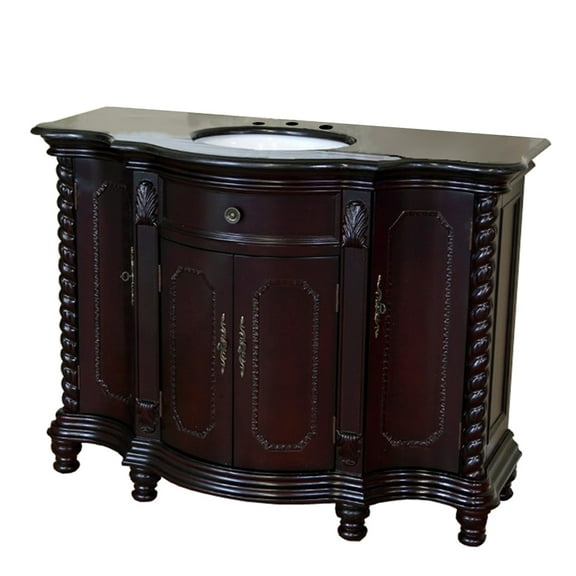 Bellaterra Home 48 in Single sink vanity-wood-dark mahogany-black galaxy