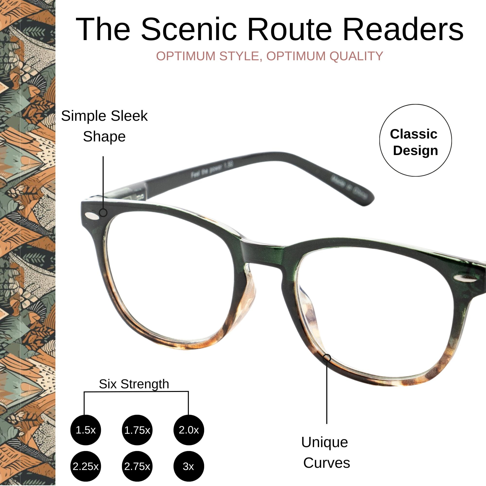 Optimum Optical Signature Blue Light Filtering Readers - The Scenic Route, +2.5