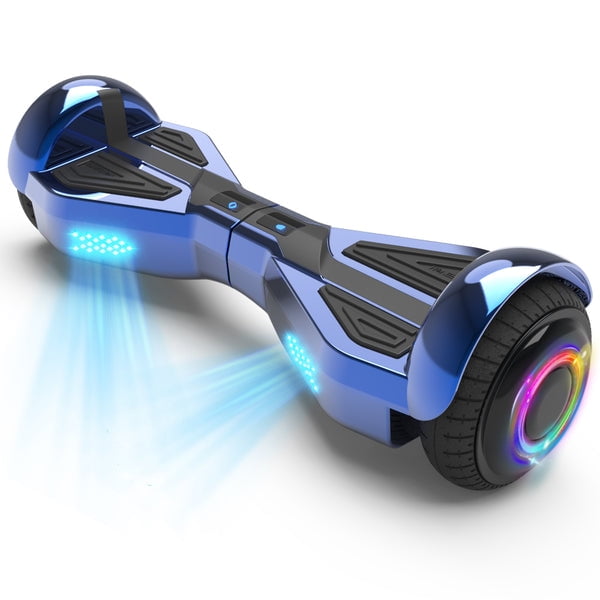 Hoverboard Starship con altavoz Bluetooth, LBW19 scooters autoequilibrados de color cromado con diseño de ciencia ficción y ruedas LED de 6,5 pulgadas Hoverstar LBW19