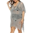 thumbnail image 3 of Frostluinai Bathing Suit Cover Ups For Women Crochet Dress Mesh Knitting Smock Tops Plus Size Sarong Swimsuit Coverups Bikini Cover-Up For Swimwear, 3 of 9