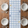 thumbnail image 4 of Table Runner 48 Inches Long for Kitchen Dining, Spring Floral Truck Dresser Scarf Farmhouse, Dining Table Decorations for Wedding/Parties, Watercolor Flowers Butterflies Blue Plaid 13 x 48 In, 4 of 8