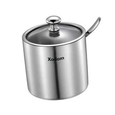 Xodom Salt shakers of precious metal, Kitchen Collection Salt Cellar with Spoon, 4-Ounce, Silver