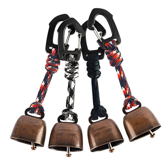 7829 Outdoor Bear Bells Metal Loud Hiking Bells Pendant Keychains with Carabiner Hook for Hiking Camping And Pet Tracking