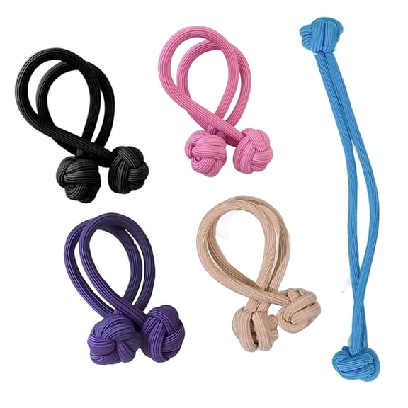 XIBUFE Knotted Button Hair Tie Set,Knot Scrunchies Elastic Rubber Band Hair Ropes for Women,High Ponytail Tie Hair Rope Stretchy Thickened Durable for Thick and Long Hair,5Pieces