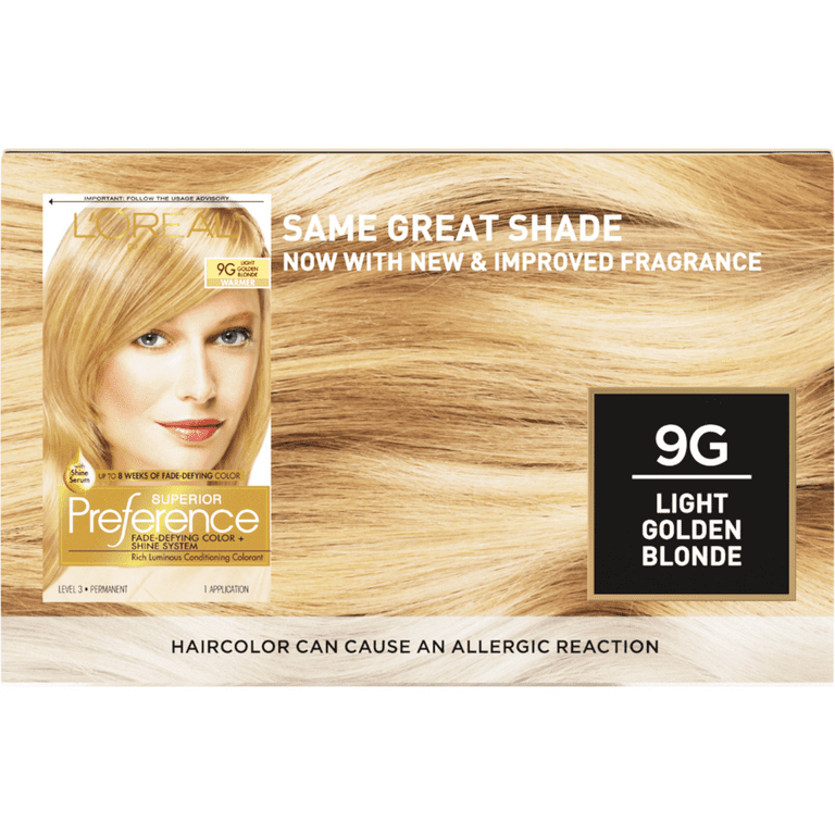 L'Oreal Paris Superior Preference Permanent Hair 9G Light Golden Blonde - Walmart.com