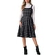 thumbnail image 1 of Vestido de tweed INSPIRE CHIC para mujer, sin mangas, con escote cuadrado, vestido tipo pinafore A en negro S, 1 of 6