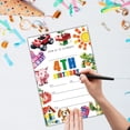 thumbnail image 3 of 4th Birthday Party Invitations-Join Us to Celebrate-20 Colorful Building Block Theme Invitation Cards 4"x6" with Envelopes, 4th Birthday Invitations.(094), 3 of 4