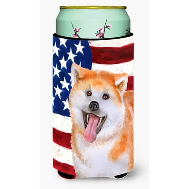 Carolines Treasures BB9703TBC Akita Patriotic Tall Boy Beverage Insulator Hugger  Tall Boy multicolor