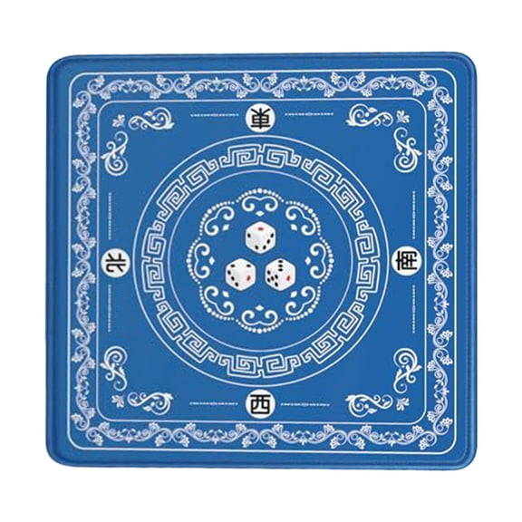 Mahjong Mat for Table 31.5"x31.5" Rubber American Mahjong Mat with Rules, Non Slip Noise Reduction Game Table Cover with Dice and Bag for Mahjong, Poker, Board, Card, Tile Games