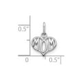 thumbnail image 2 of 10k White Gold Mom Charm 15x10mm Wide Pendant Necklace for Women - .4 Grams, 2 of 2